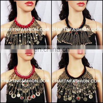 Afghan Kuchi Old 1960s Necklace- Tribal Necklace - Afghan Jewelry - Antique Afghan Long 1960s Jewellery Necklace