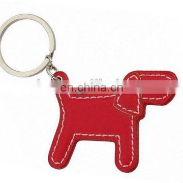 Dog shaped leather keychain 3d custom keyring