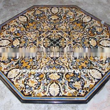 Octagonal Stone Inlay Dining Table Top