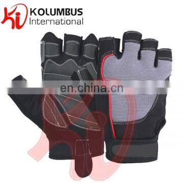 Artificial Leather Weight Lifting Gloves, Fancy Design Amara And Spandex Fitness Training Weight Lifting Gloves