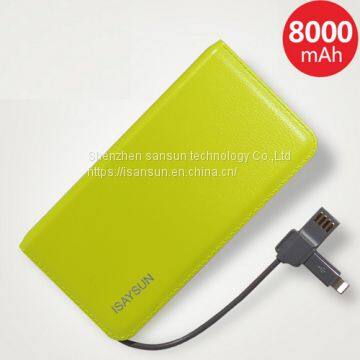 power charger usb power bank 8000 mah power bank external battery for iphone