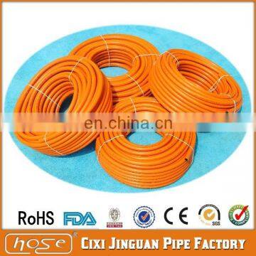 Cixi Jinguan CE Certification Orange LPG Gas 8mm 9mm PVC Gas Hose For Gas Stove Burner