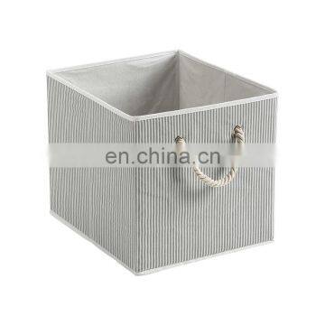 cardboard canvas storage basket with rope handle living room clothing rope laundry basket household storage cube bin