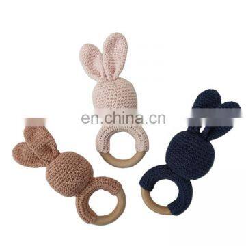 Newborn Gift Eco-friendly Crochet Hand Knitted Cotton Baby Rattle Toys photo-3