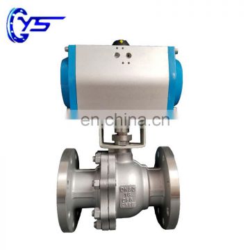 Steel 150LB 300LB 2" 4" 6" Flange Float Ball Valve With Pneumatic Actuator