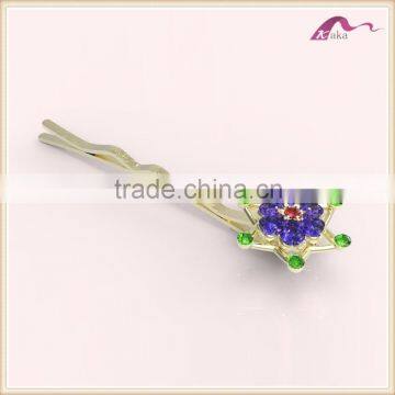 Fashion Colored Crystal Flower Hair Bobby Pins For Kids Accessories photo-2