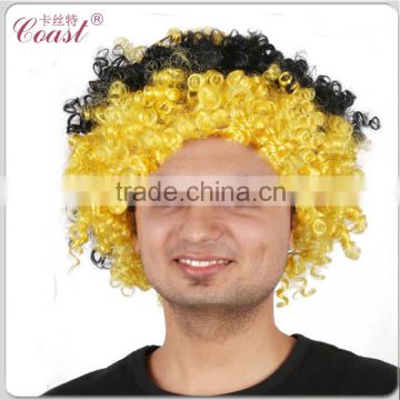 cheap yellow clown wigs soccer sports fan wigs