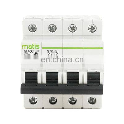 Manufacturer supply top quality and cheap durable smart Matis MM50H-4P 380V 50/60hz circuit breakers