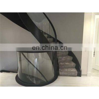 Modern indoor steel decorative spiral curved staircase foshan factory