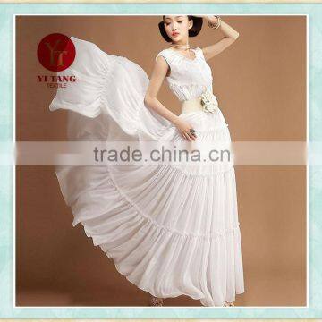 Hot sale white sexy chiffon long dress