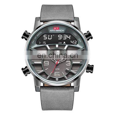 KAT-Wach 1819 Men Digital+Quartz Watch Waterproof 50M Male Luxury Brand Leather Military Multifunction Watch photo-3