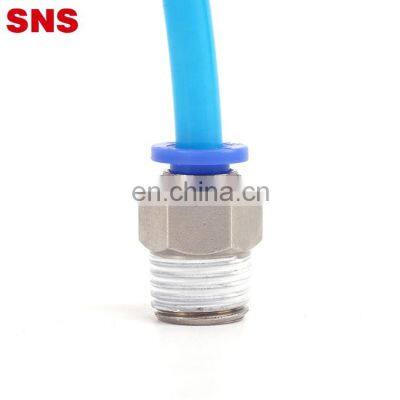 SNS SPC8-N02 8mm Tube OD x 1/4 NPT Male Straight Nickel Plated Brass Push to Connect Pneumatic Fittings of 10 PCS photo-5