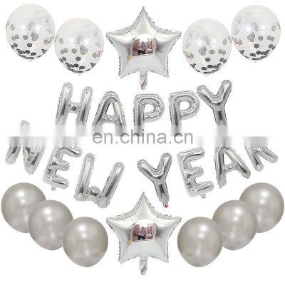 18 Inch Happy Birthday Happy New Year Letter Balloons Star Shape Set Party Supplies Wall Decorations Foil Balloons Set photo-5