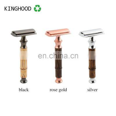 ecofriendly Engraved logo bamboo men used shaving razor