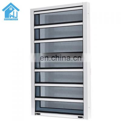 Non Thermal Break Profile Architectural Louvers,Glass Louvre Windows With Safety Glass,Single Glazing Glass Louvres