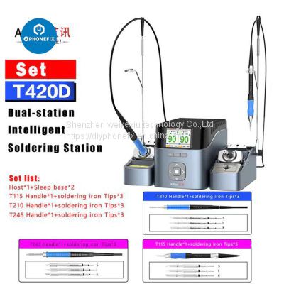 AIXUN T420D Dual Channel Soldering Station With T245 T210 T115 Handle