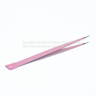 Pink Nail Enhancement Multifunctional Dual-purpose Tweezers Sticker Alloy Drill Special Pointed Double Ended Tweezers With Silicone Press Tool photo-3