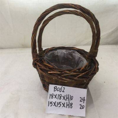 Wicker Basket Round Picnic Cooler Basket