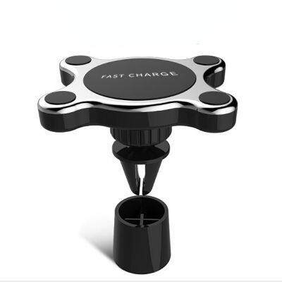 Unique shape car magnetic suction mobile holder portable fast vehicle-mounted wireless charger