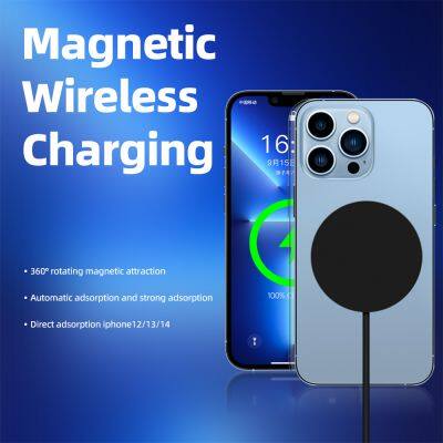 Factory Custom Transparent Charger Pad for Iphone 14 13 Magnet Charging Built in 1.5M Cable Fast Magnetic Wireless Chargers photo-6