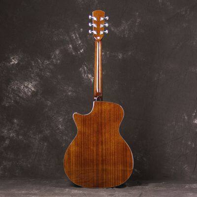 Otis 41inch Mahogany Solid Top Acoustic Guitar Manufacturer Cutaway Single Board Guitar Factory FG-26N photo-5