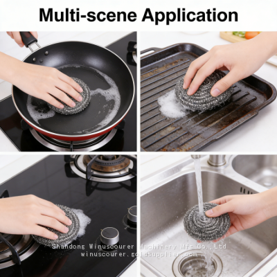 Kitchen Cleaning Scourer Ball Food-grade Material Stainless Steel Scourer Multiple Specifications Available photo-2