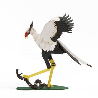 Funny Handmade Bird Secretary Bird Paper Craft Model Kit DIY Toys Puzzle Game for Stationery Toy Shop photo-2