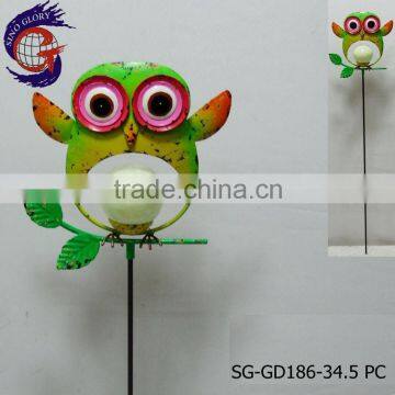 decorative metal glow in dark owl sticks