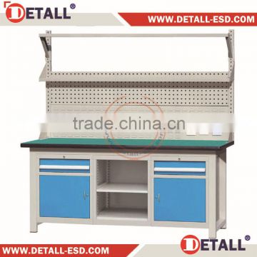 Workplace test industrial work benches with frame (Detall)