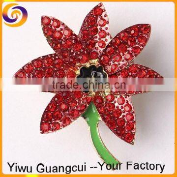 New design zinc alloy opium poppy flower pin badge brooch