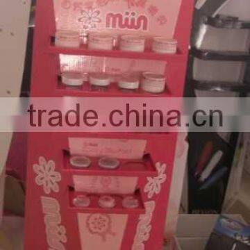 Fashion Pink Cosmetic Cardboard Displays for sales and advertizing