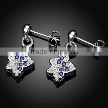 SPE020 Cooper Alloy Jewelry Purple Zircon Stud Earring photo-3