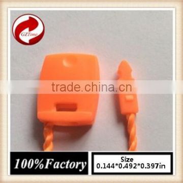 quality string seal tag, hang tag string, garment plastic seal tag/ Fluorescent orange string seal string tennis