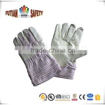 FTSAFETY safety leather working hand gloves with strip fabric back