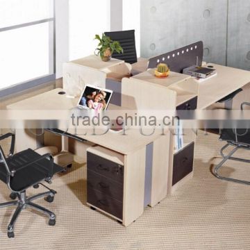 Classic Wooden Partition Desk Customized Cheap Office Workstation for 3 Person(SZ-WS349)