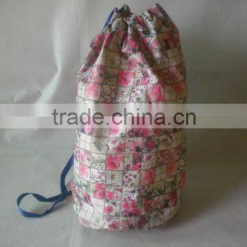 draw string bag, round bag, backpack