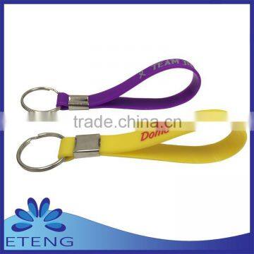 Promotion & HOT sale custom printed silicone loop keyring