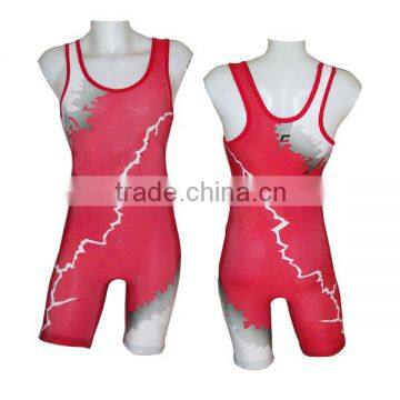 red womans custom wrestling jersey