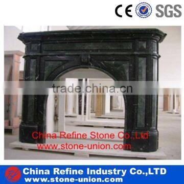 Carving Black marble fireplace