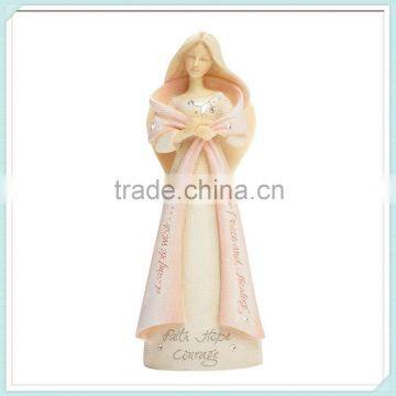 Faith hope courage resin wholesale mini angel figurine