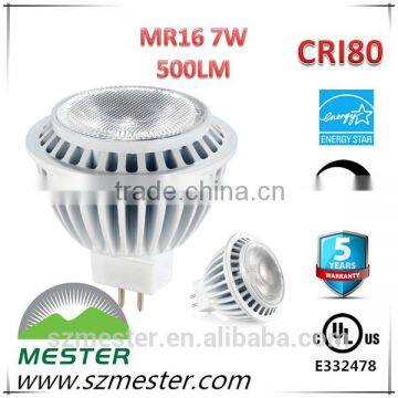 Energy star CRI80 12V Mr16 5w UL GU5.3 COB LED Spotlight