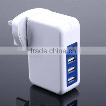 New Universal 20W 5V 4A US 4 usb ports UK 3pin charger adapter