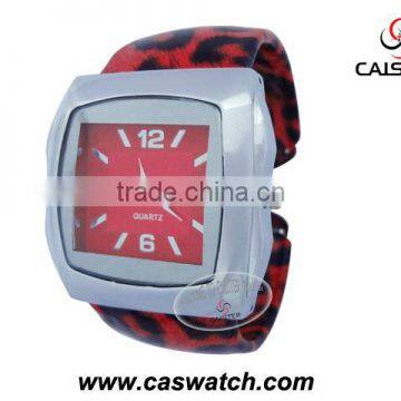 Leather cuff women's wristwatch for luxury lady