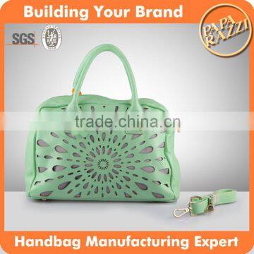 4106 - Newest hollow-out decorative pattern ladies' handbag at low price leather belt bag