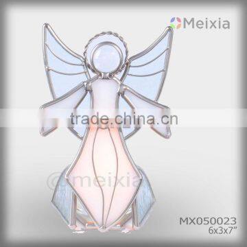 MX050023 tiffany style holiday gift stained glass angel candle holder christmas gift