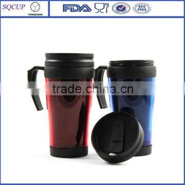 Double Wall Plastic Mug for Young Child and Plastic Travel Mug With Handle