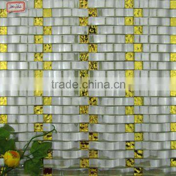 MIX-gold glass mosaic square, white glass mosaic, camber glass mosaic