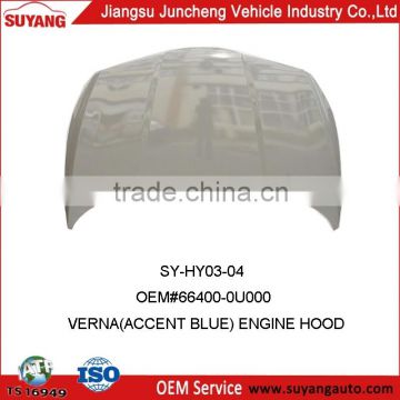 Steel Engine Hood For Hyundai Verna (ACCENT BLUE) Car Body Parts OEM#66400-0U000