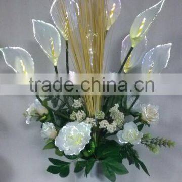 2017 New Garden Decor Lamp Wholesale Price Artificial Big Size Fiber Optic Calla Lily Flower Pot photo-2