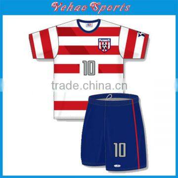 new custom design stripes soccer uniform set